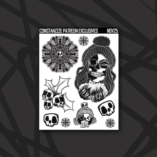 Skull Witch Winter Mixed Deco Sheet