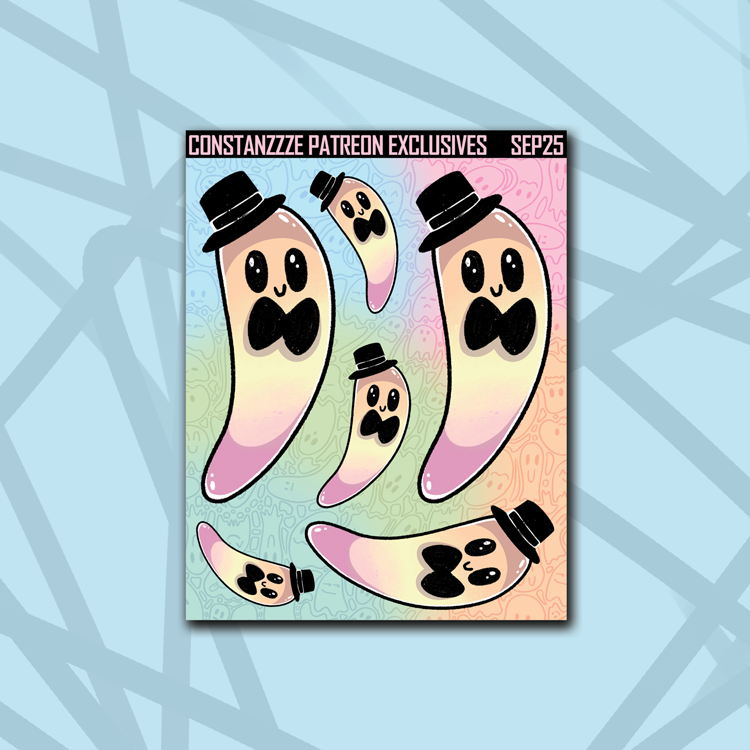 Pastel Dapper Boos Yellow Ghostie Deco Sheet