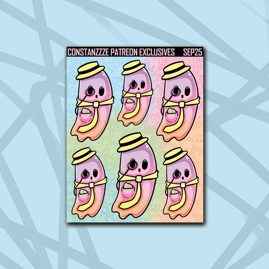 Pastel Dapper Boos Tie Ghostie Deco Sheet