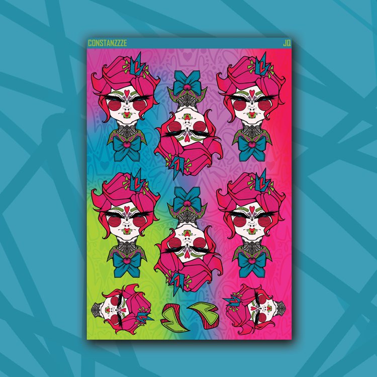 Queen of Hearts Bust Deco Sheet