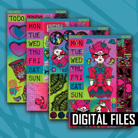 Digital Queen of Hearts Journaling Kit