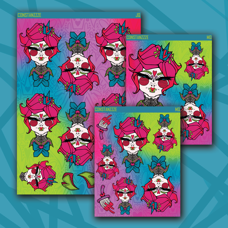 Queen of Hearts Bust Deco Sheet