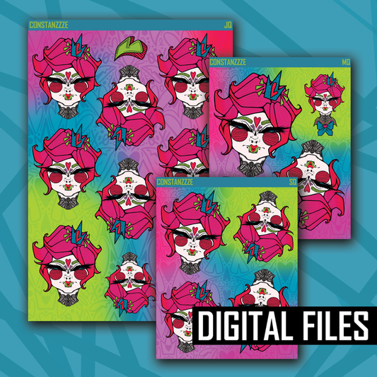 Digital Queen of Hearts Queen Head Sheet Bundle