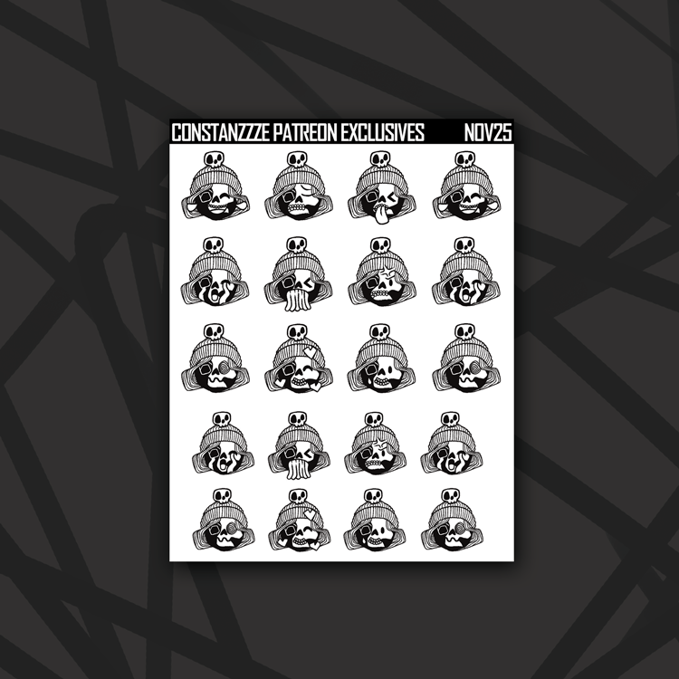 Skull Witch Winter Base Deco Sheet Bundle