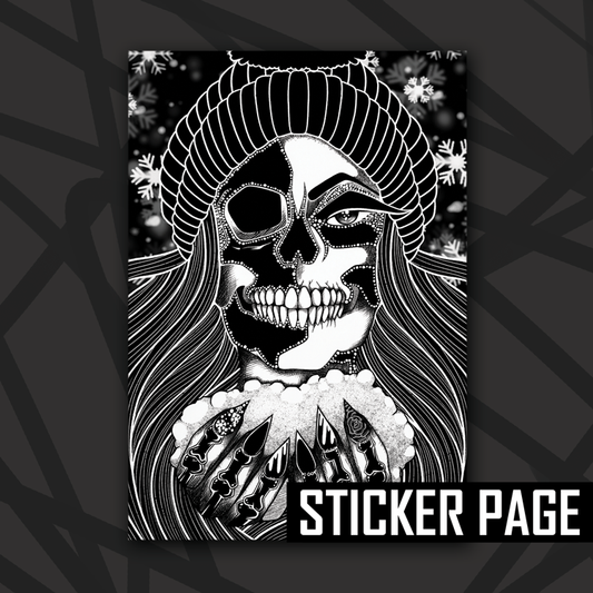 Skull Witch Winter Sticker Page