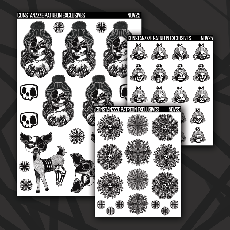 Skull Witch Winter Base Deco Sheet Bundle