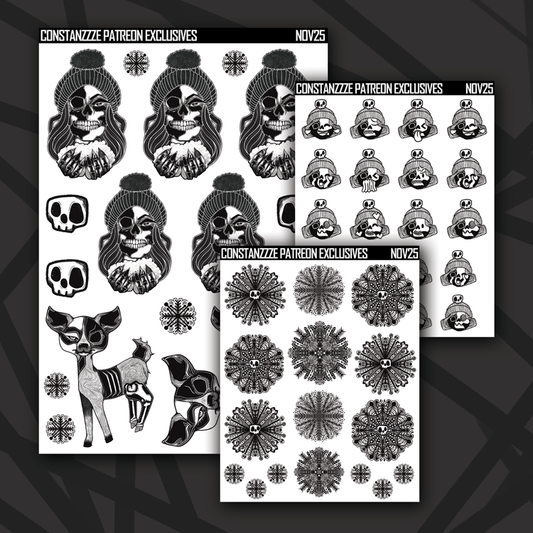 Skull Witch Winter Base Deco Sheet Bundle