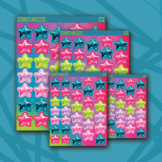 Queen of Hearts Small/Xsmall/Tiny/Tiny AF Chubby Star Sticker Sheet