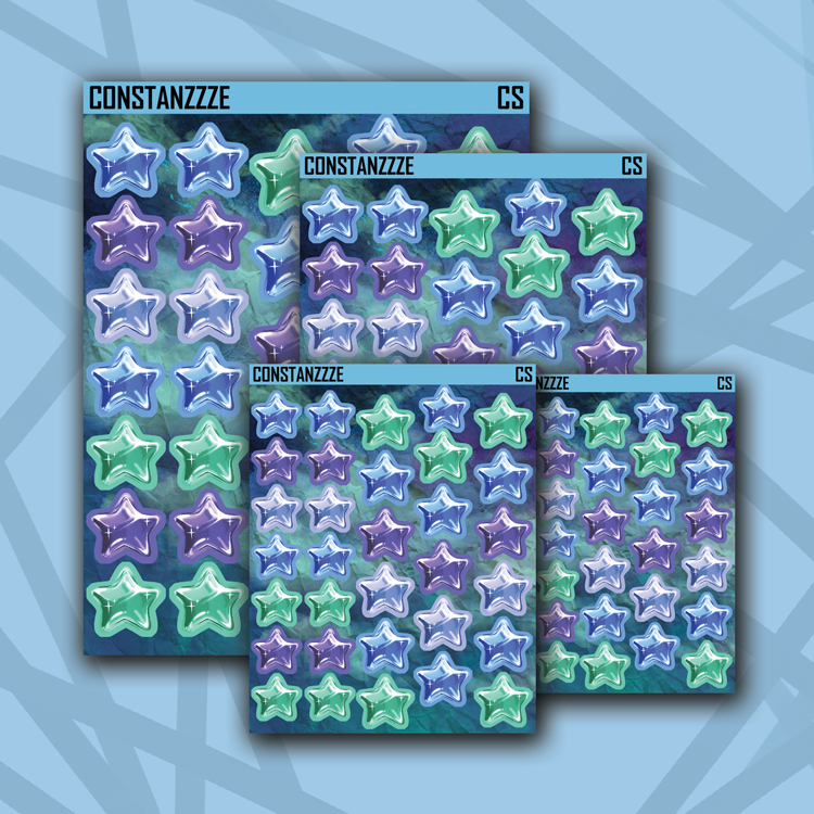 Constellations Small/Xsmall/Tiny/Tiny AF Chubby Star Sticker Sheet
