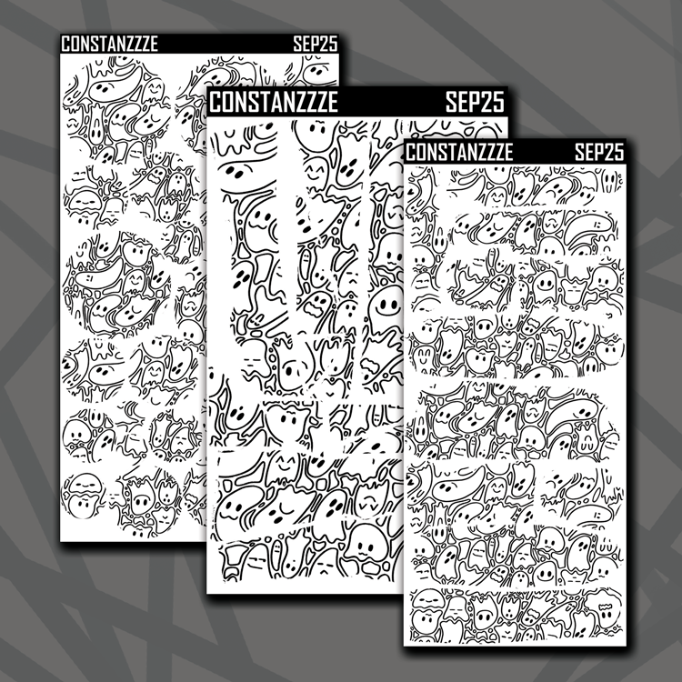 White Ghostie Pattern Layering Bundle