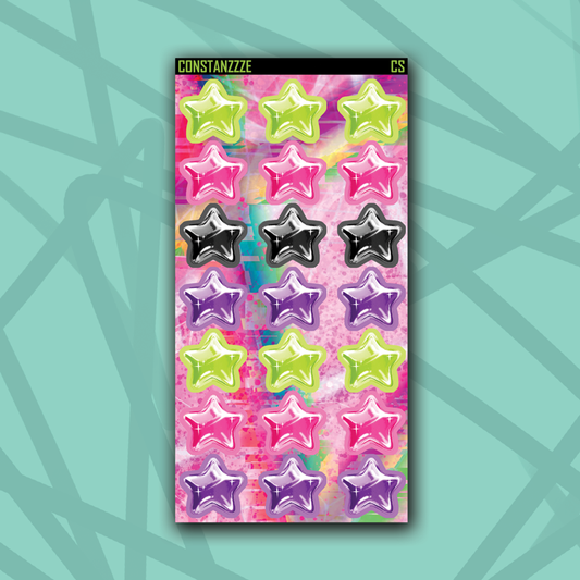 Y2K Medium Chubby Star Sticker Sheet