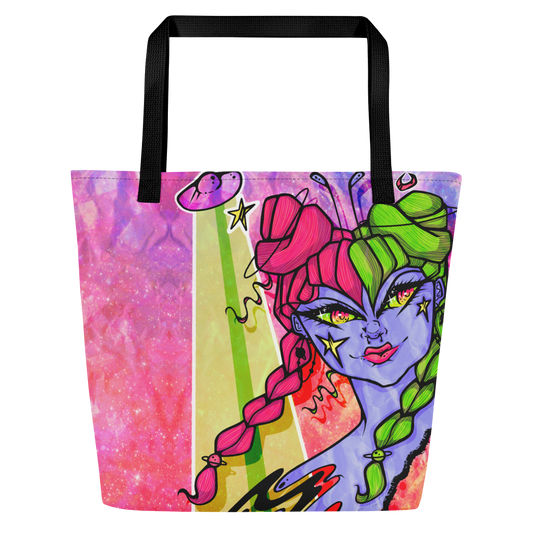 Space Girl Large AF All-Over Print Tote Bag