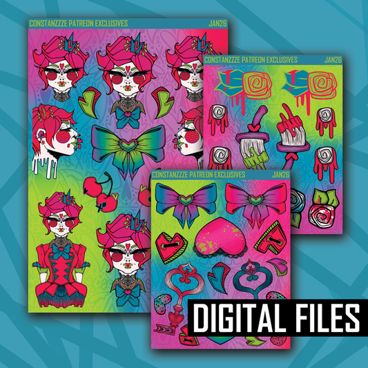 Digital Queen of Hearts Base Sheet Bundle