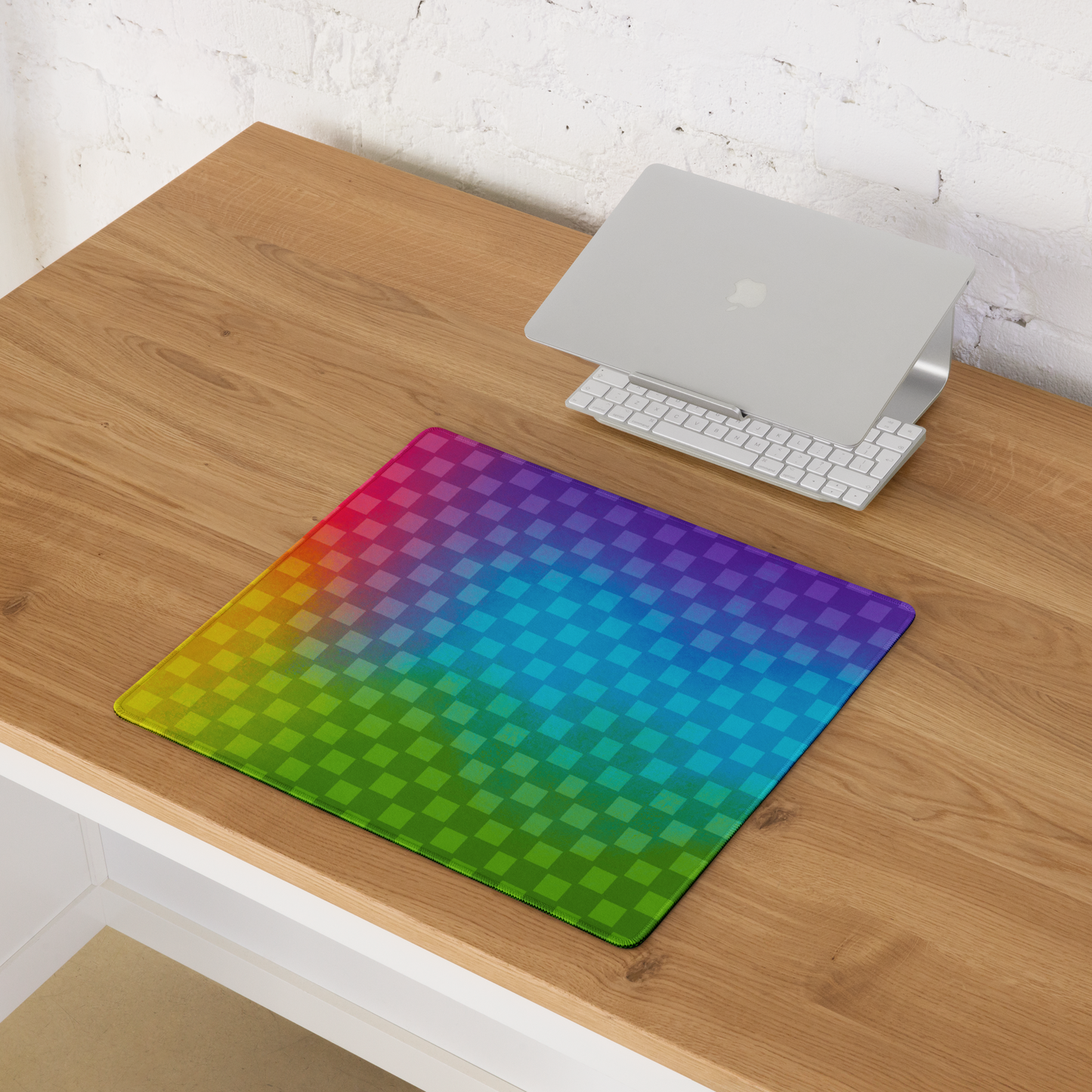 Rainbow Checker Desk Mat