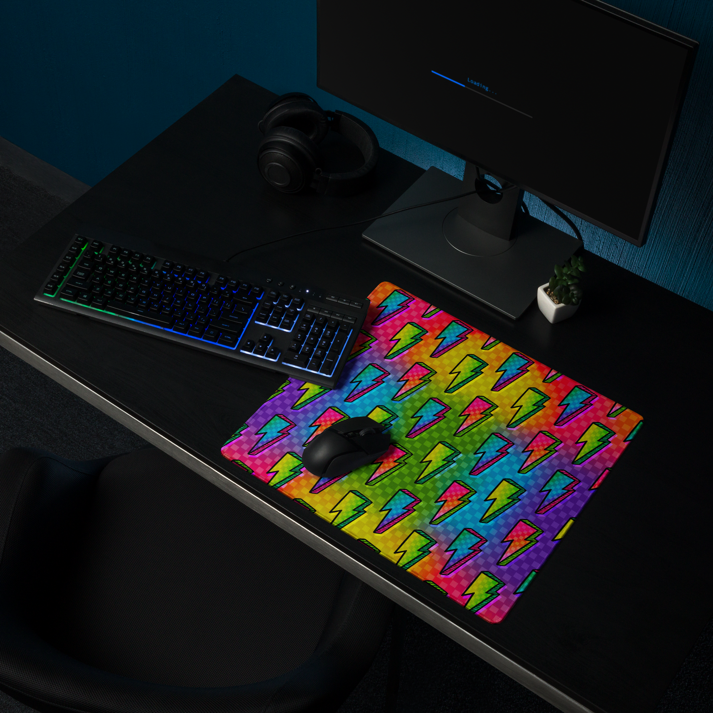 Rainbow Bolts Desk Mat