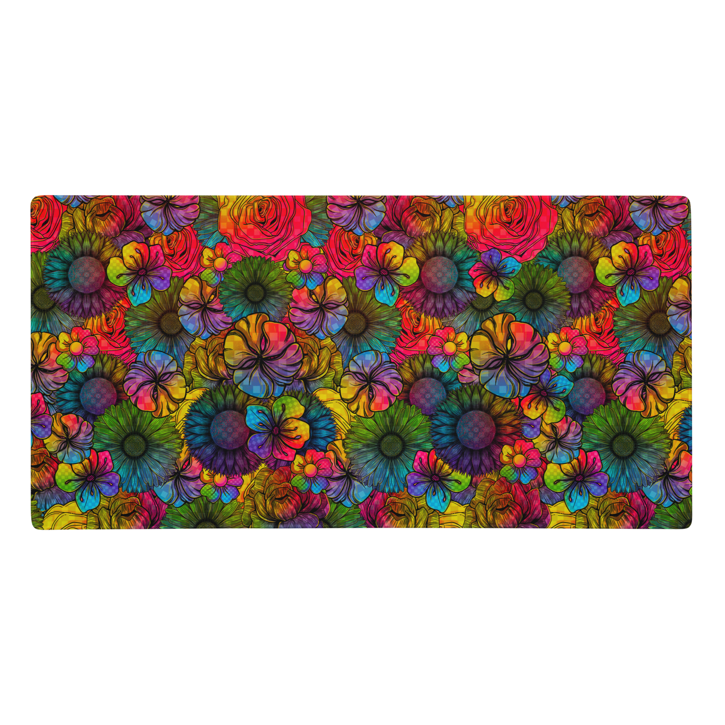 Rainbow Florals Desk Mat