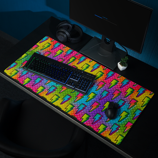 Rainbow Bolts Desk Mat