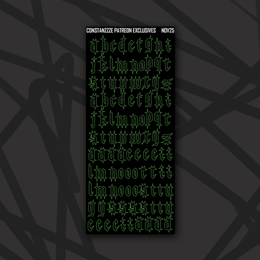 Skull Witch Winter Gothic Letters