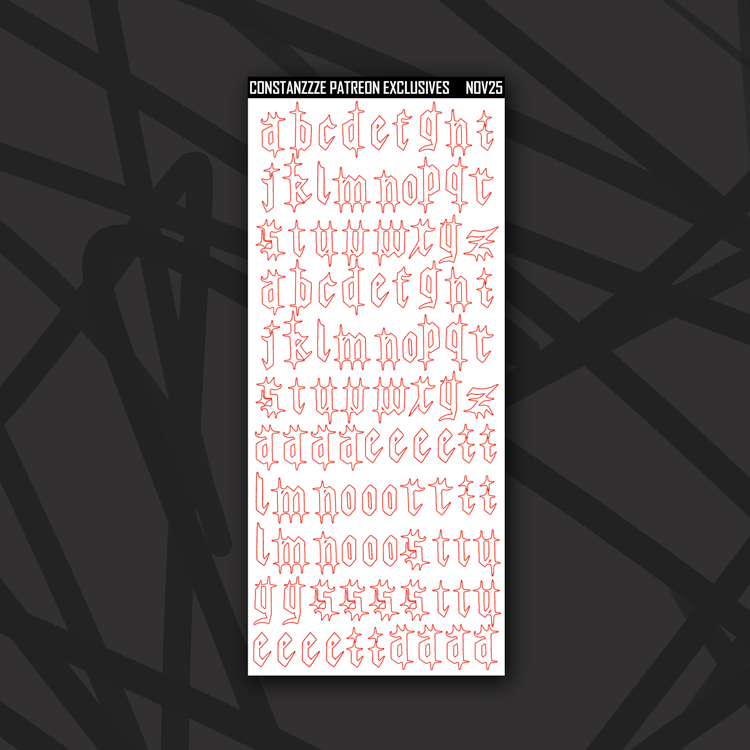 Skull Witch Winter White Gothic Letters