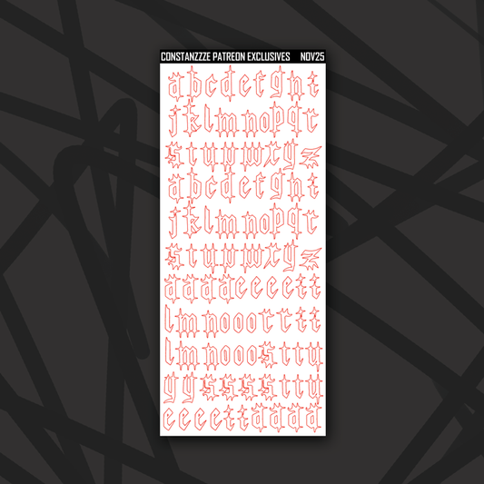 Skull Witch Winter White Gothic Letters