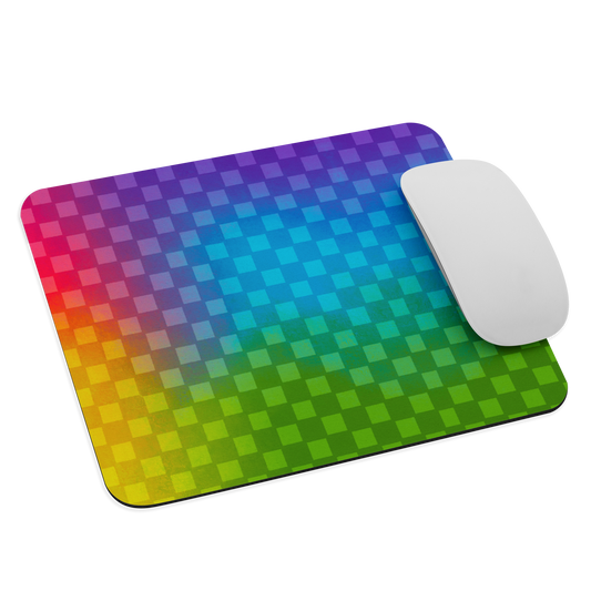 Rainbow Checker Mouse Pad