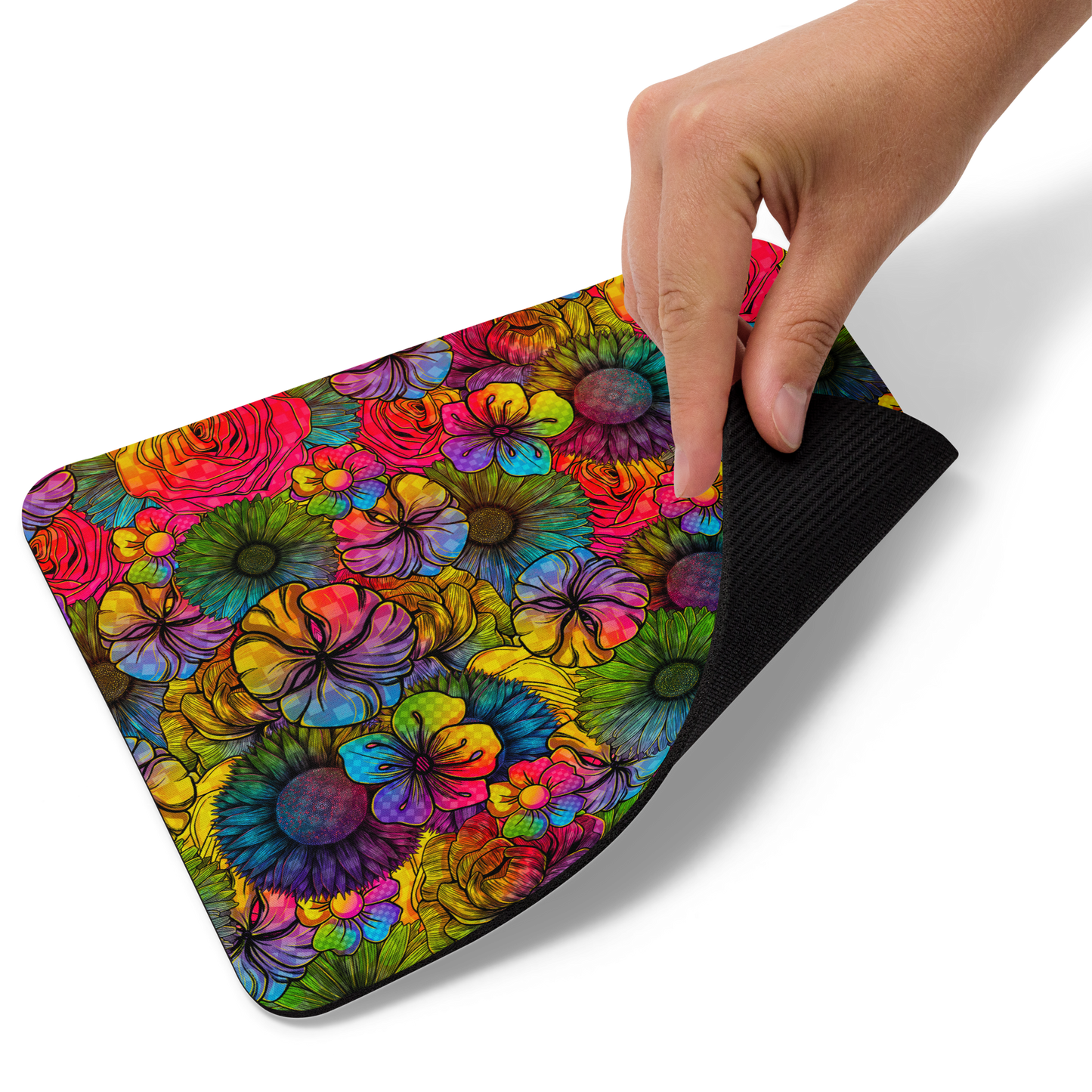Rainbow Florals Mouse Pad