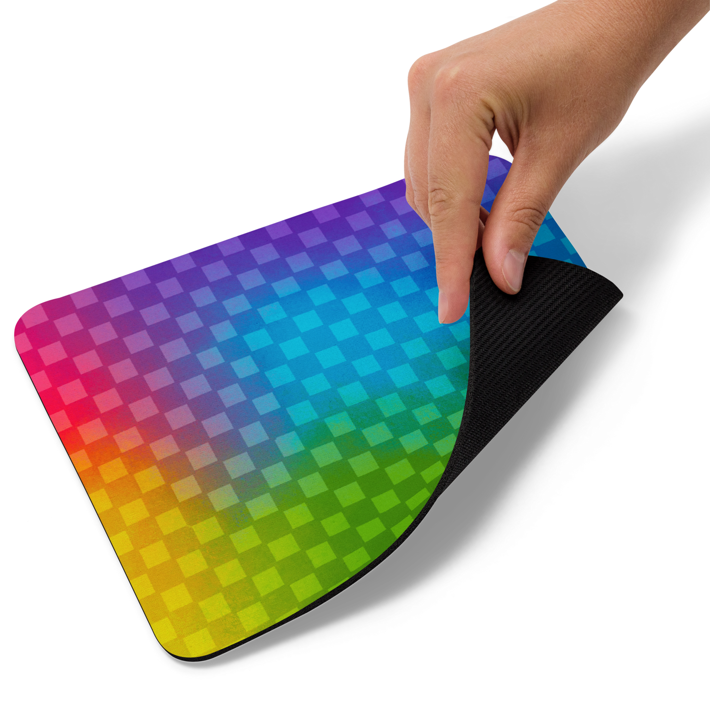 Rainbow Checker Mouse Pad