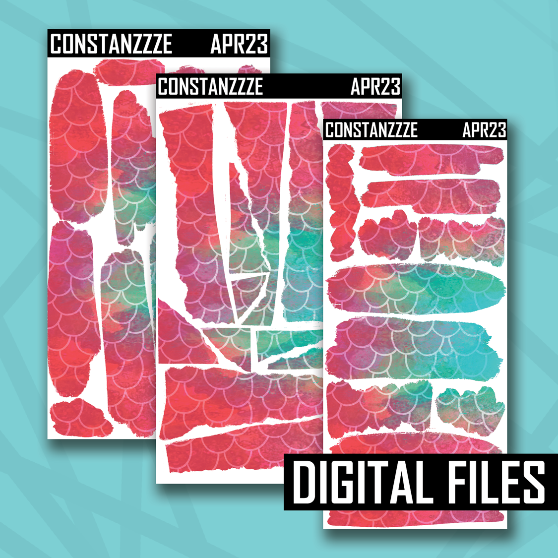 Digital Teal Mermaid Layering Bundle Constanzzze boo digital-teal-mermaid-layering-bundle-constanzzze-boo